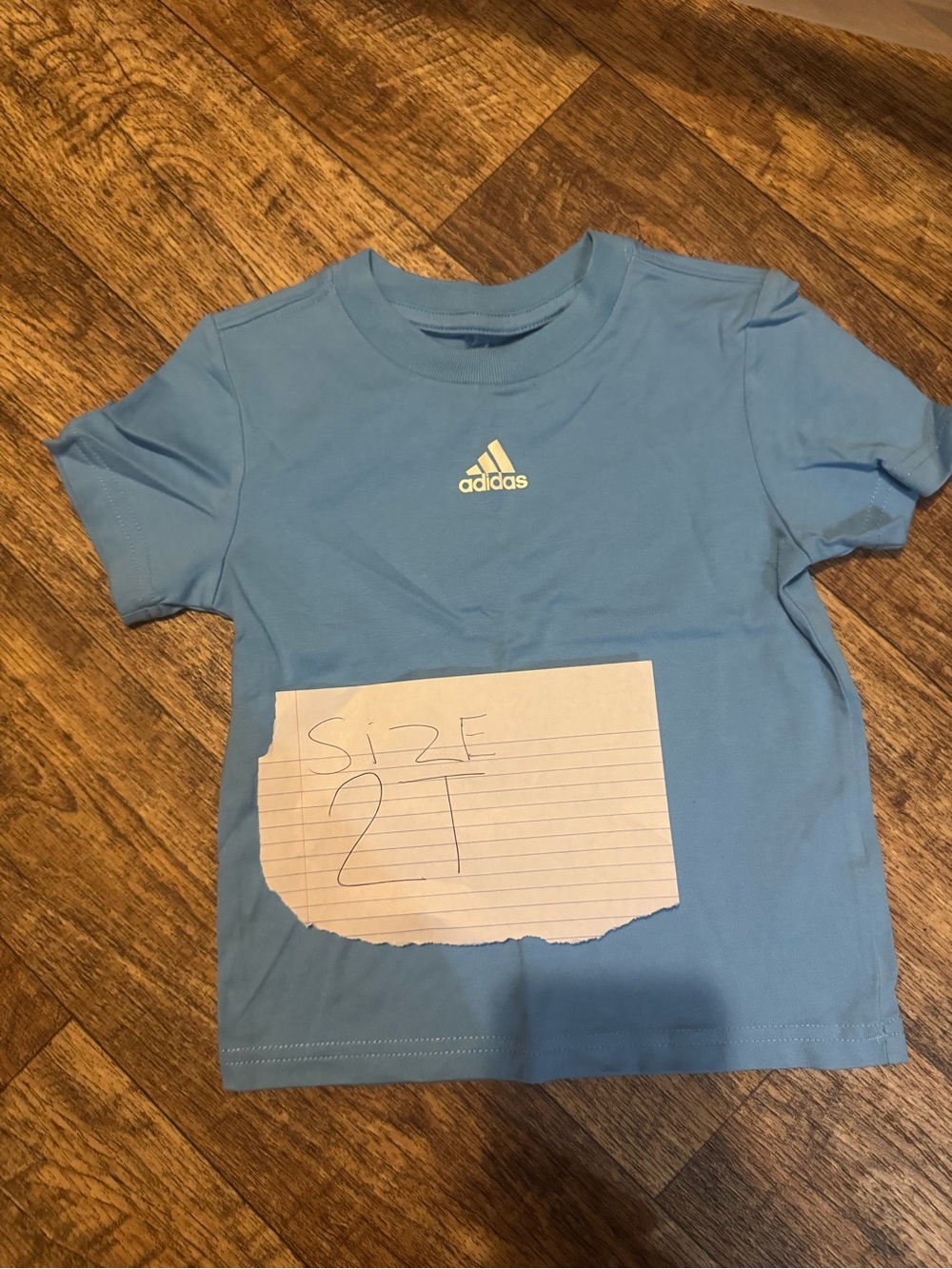 adidas Light Blue Short Sleeve Tee with White Logo